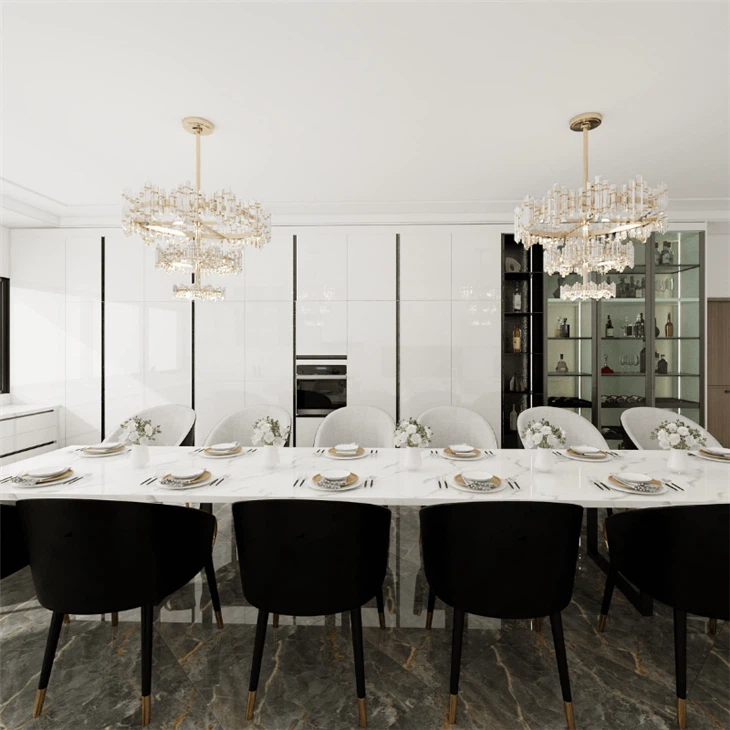 High Gloss White Lacquer Kitchen Cabinets factory