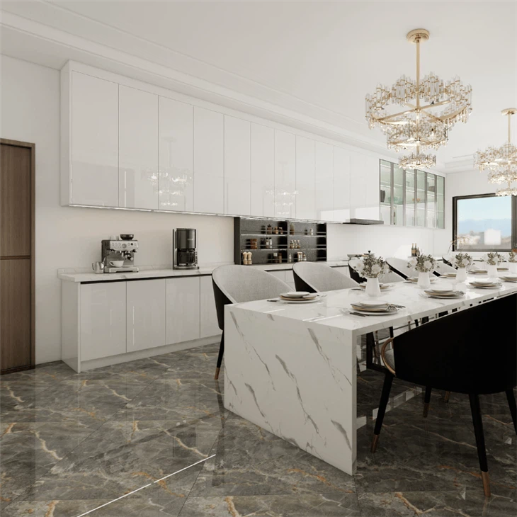 High Gloss White Lacquer Kitchen Cabinets high quality