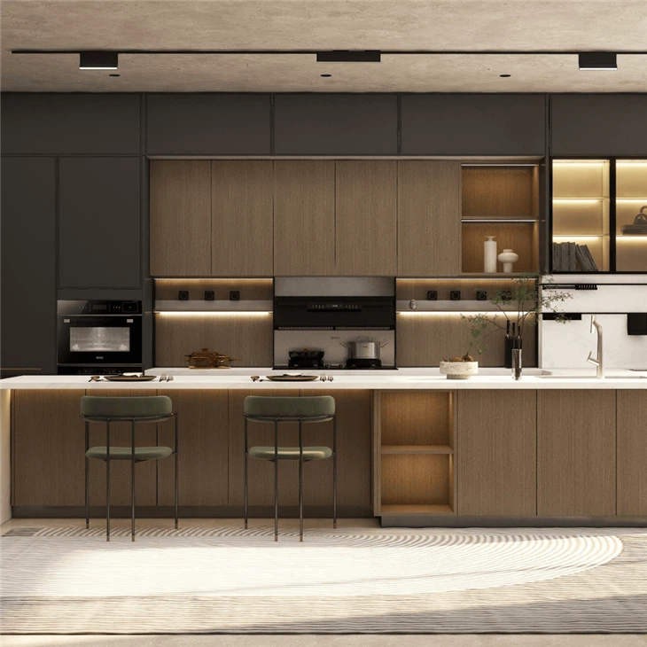 Horizontal Grain Kitchen Cabinets